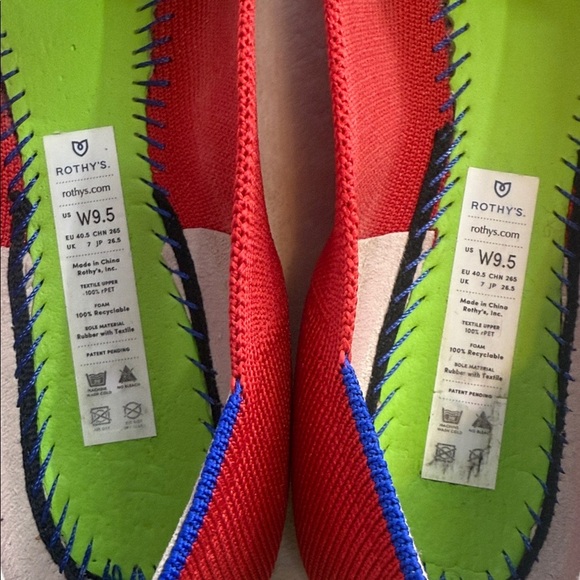 Rothy’s The Flat Bright Red Slip On Knit Round Toe Ballet Flat - Picture 9 of 11